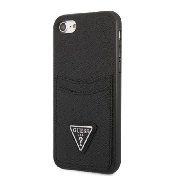 Guess Mobilskal till iPhone 7/8/SE (2020/2022) Saffiano Triangle Svart