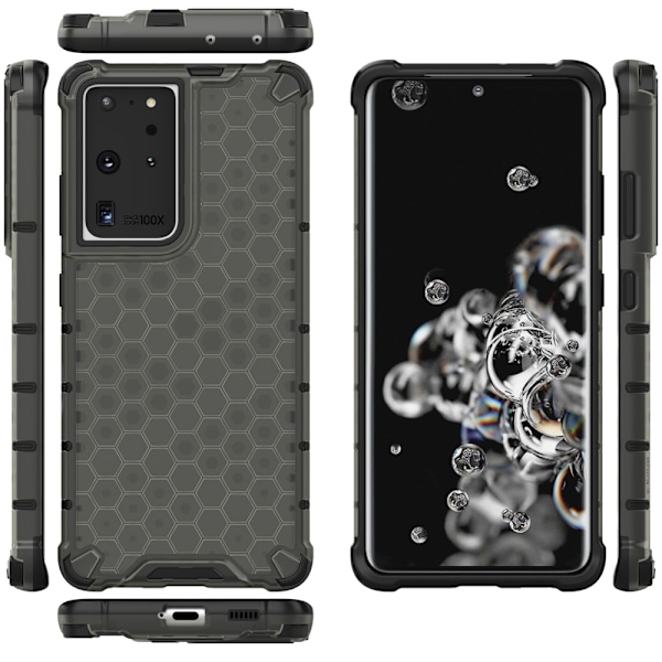Galaxy S22 Ultra Skal Honeycomb Armored - Transparent