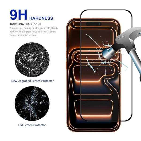 [2-Pack] BOOM iPhone 17/16 Pro Härdat Glas Skärmskydd Transparent