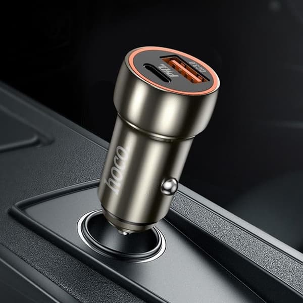 HOCO Billaddare USB-A - USB-C 20W PD QC 3A Z46A - Metal Grå Grå