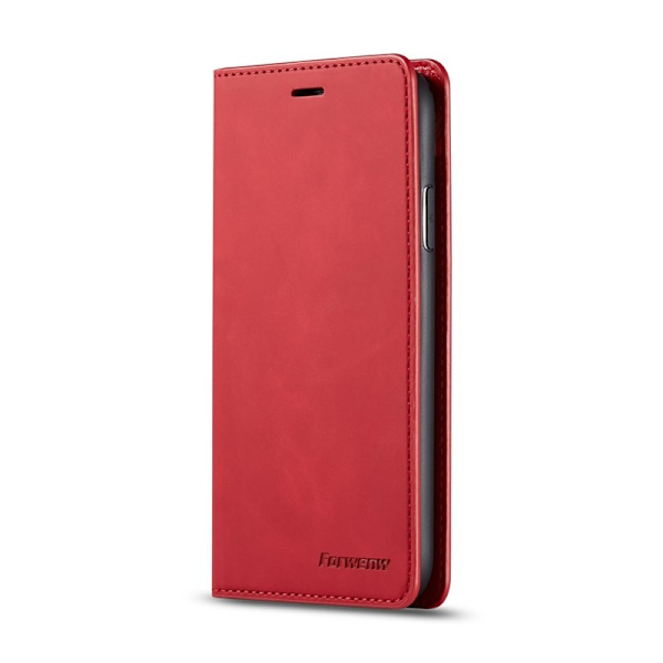 FORWENW iPhone 11 Plånboksfodral Konstläder - Röd