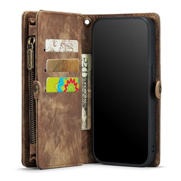 CASEME 008 Series iPhone 6/6s/7/8/SE Konstläder Plånboksfodral med Ställ - Brun