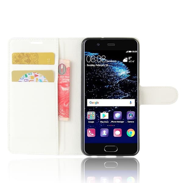 Litchi Plånboksfodral till Huawei P10 - Vit White
