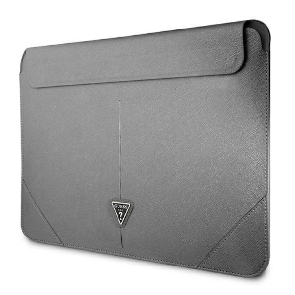 Guess Datorfodral 16'' Saffiano Triangle Logo - Silver Silver