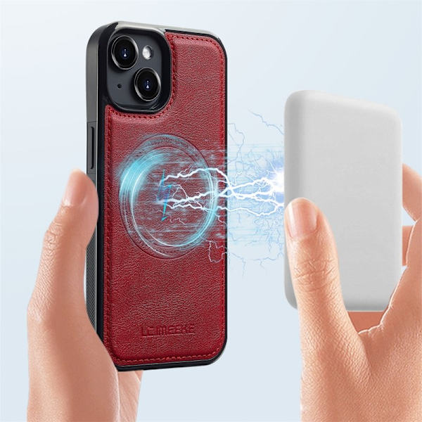 LC.IMEEKE iPhone 13 mini Plånboksfodral Konstläder - Röd
