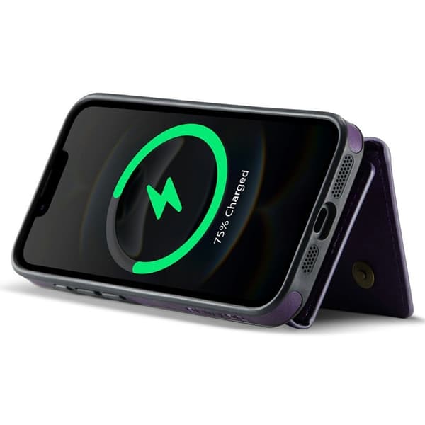 DG.MING M6 Series Mobilskal till iPhone 16e Magnetiskt Plånboksfodral Lila