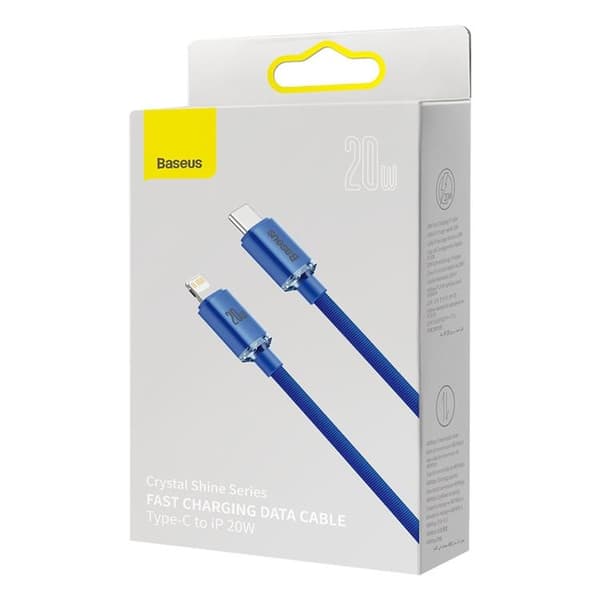 Baseus Crystal USB-C till Lightning 20W Kabel 1,2m - Blå Blå