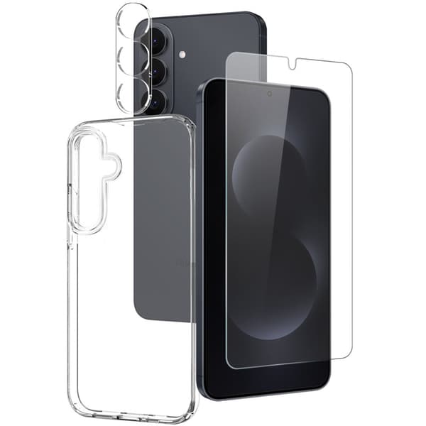 NORTHJO Mobilskal för Samsung Galaxy S26 TPU + Härdat glas - Transparent