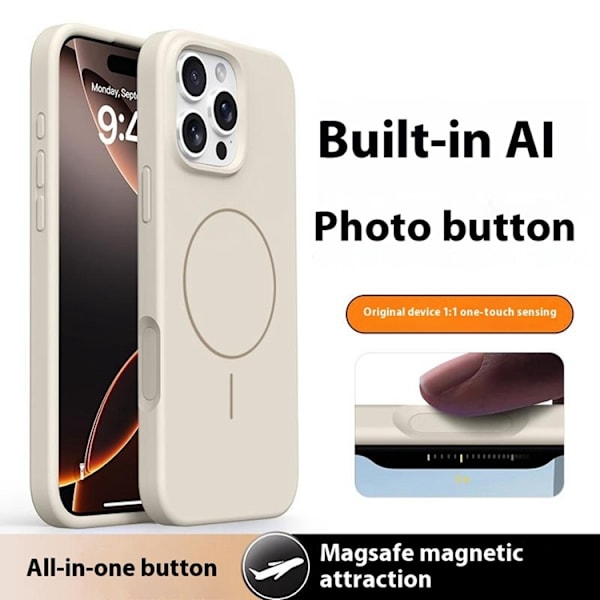 Mobilskal till iPhone 16 Pro Max MagSafe Liquid Silikon Microfiber - Antikvit Vit
