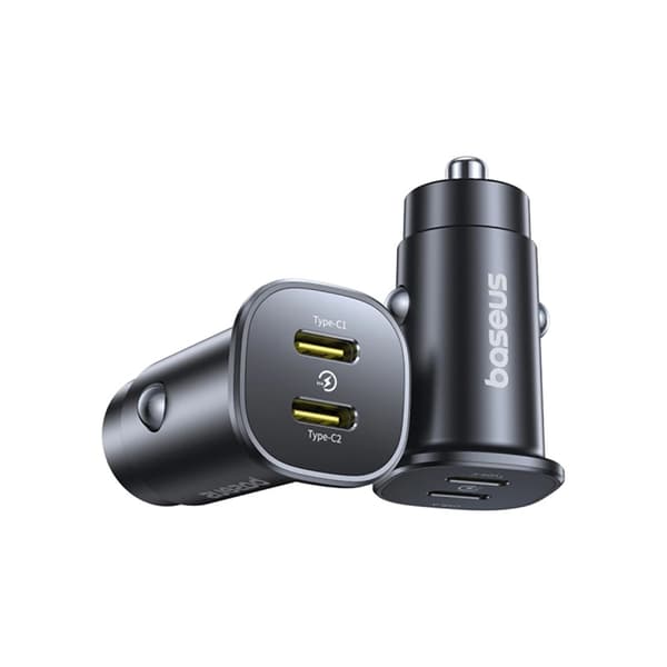 Baseus Billaddare 30W 2x USB-C GoTrip - Svart Svart