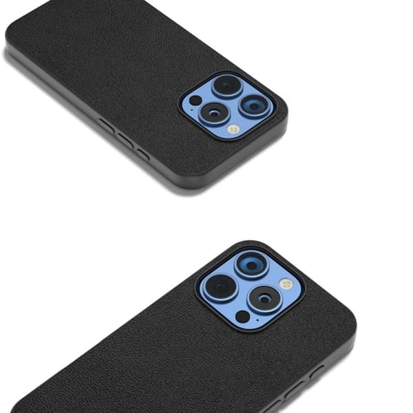 ABEEL Mobilskal till iPhone 16 Pro Äkta Läder PC+TPU - Svart