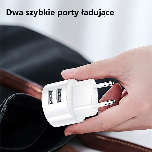 USAMS Vægoplader 2xUSB T20 2.1A Micro USB Rund XTXLOGT18MC05 - Hvid