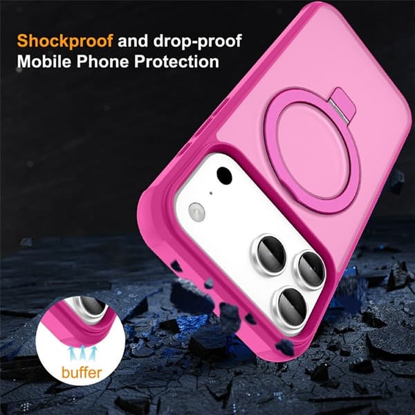 Mobilskal till iPhone 17 Pro Max MagSafe TPU+PC Kickstand - Rosé Rosa