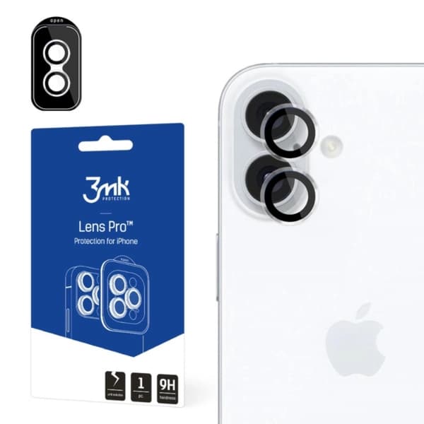 3mk iPhone 16/16 Plus Pro kameralinsedæksel - gennemsigtig Transparent