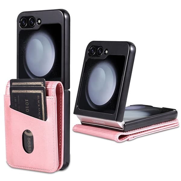 AZNS Samsung Galaxy Z Flip5 Plånboksfodral Konstläder - Roséguld