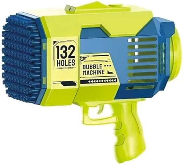 Såpbubbelbazooka – Elektrisk Bubbelpistol med 132 Hål - Grön/Blå Grön