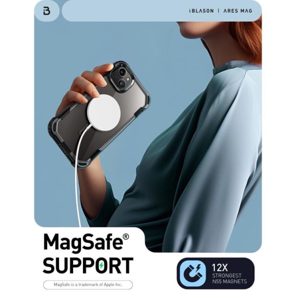 Supcase iPhone 15 Mobilcover Magsafe Iblsn Ares - Sort