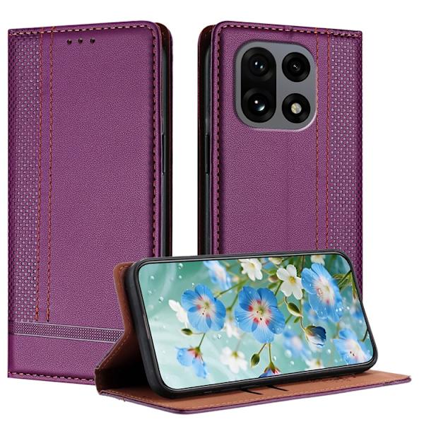 OnePlus 15 Plånboksfodral L-Shaped Grid Pattern Konstläder Lila