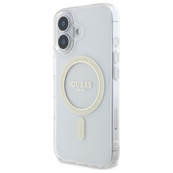 Guess Mobilskal till iPhone 16 Plus 6.7 MagSafe IML Glitter - transparent
