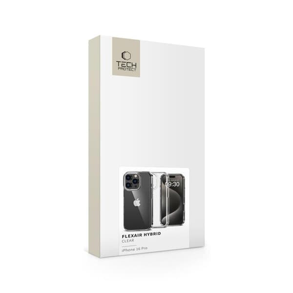 Tech-Protect Telefontaske til iPhone 16 Pro Flexair Hybrid - Klar Transparent