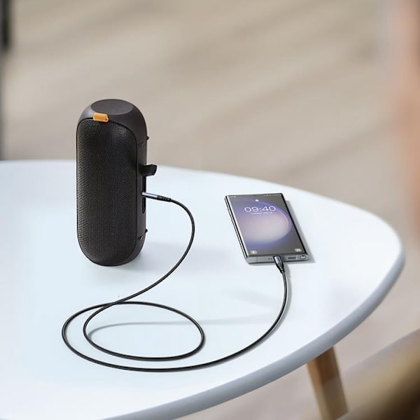 Joyroom USB-C Lydkabel AUX 3,5 mm minijack 1,2m - Sort Black