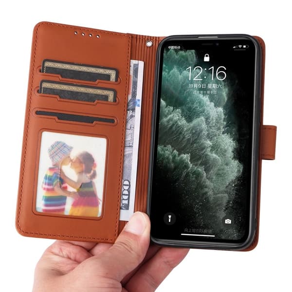 BETOPNICE iPhone 11 Pro Max Plånboksfodral - Avtagbart Konstläder - Brun