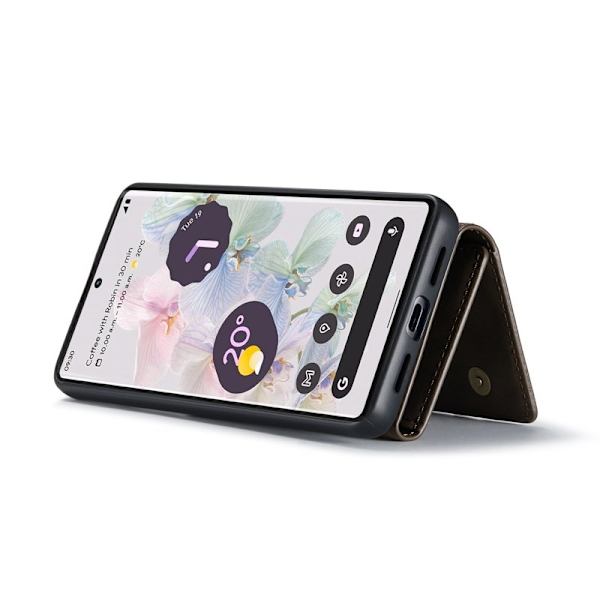DG.MING Konstläder Plånboksfodral för Google Pixel 7 Pro 5G - Brun