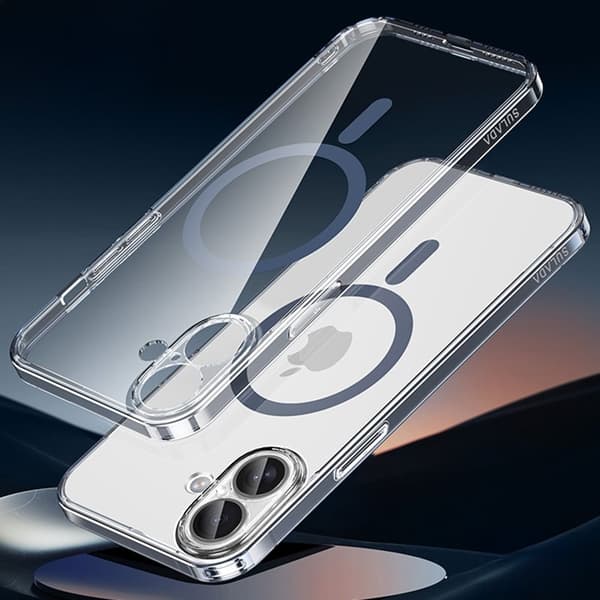 SULADA Mobilskal till iPhone 16 Plus TPU+PC med Linsskydd - Transparent Blå