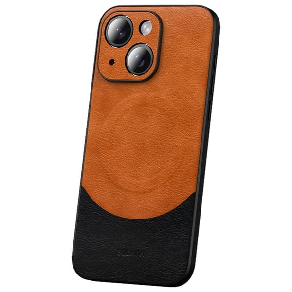 SULADA Magnetic Series Mobilskal till iPhone 15 Läder Skydd Orange