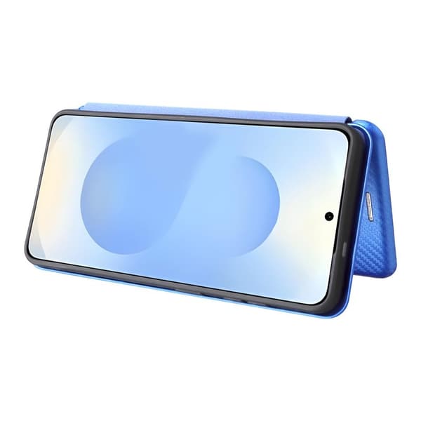 Samsung Galaxy S26/S26 Pro Skal Kolfiber PU Läder - Blå