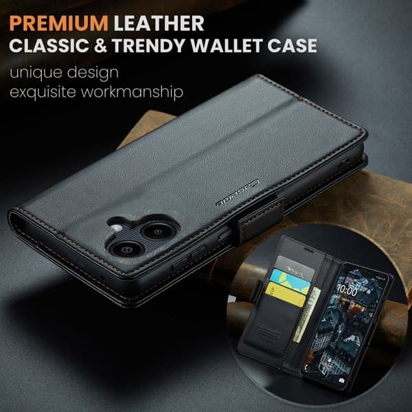CASEME Plånboksfodral Konstläder för Samsung Galaxy A06 4G - Svart