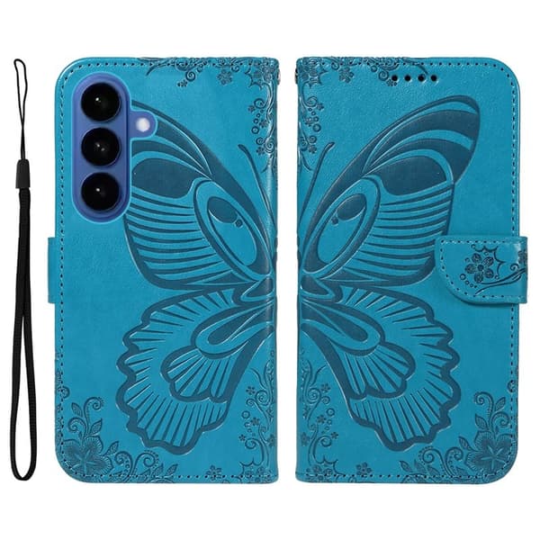 Samsung Galaxy S26 Plus Skal PU Läder Folio Flip - Blå