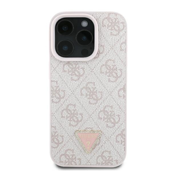 Guess Mobilskal till iPhone 16 Pro Max 4G Triangle Strass - Rosa Rosa