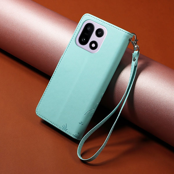 OnePlus 15 Konstläder Plånboksfodral RFID-Skydd Imprinted Dog Pattern Grön