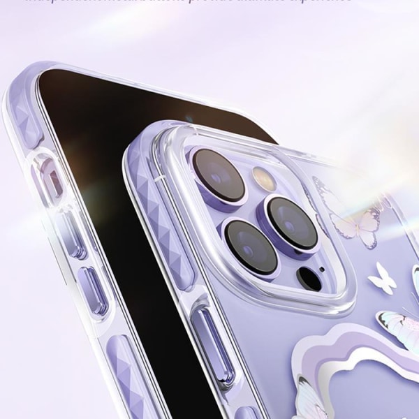 Kingxbar iPhone 14 Pro Cover Magsafe Butterfly - Blå