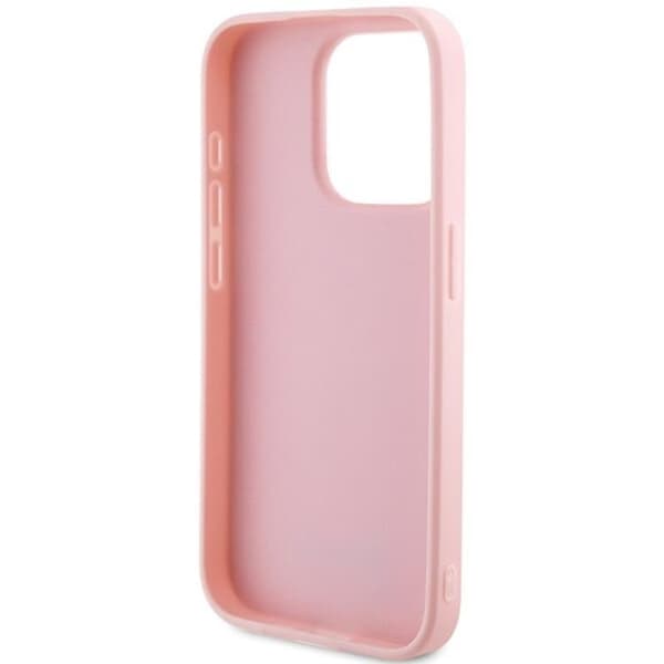 Guess Mobilskal till iPhone 15 Pro Saffiano Iridescent Script - Rosa Rosa