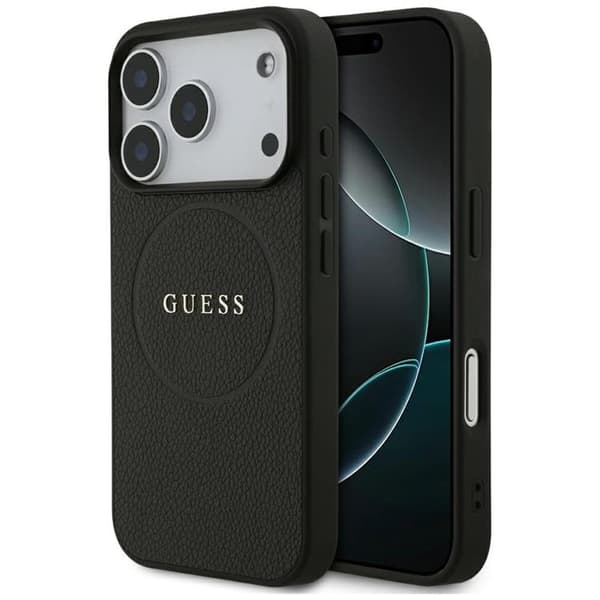 Guess Mobilskal till iPhone 17 Pro MagSafe Grained Ring - Svart Svart
