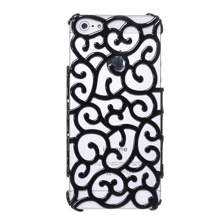 Mønstret Bagsidecover til Apple iPhone 5/5S/SE (Sort) Black