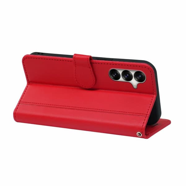Plånboksfodral för Samsung Galaxy S26 Plus Magnetiskt Konstläder - Röd