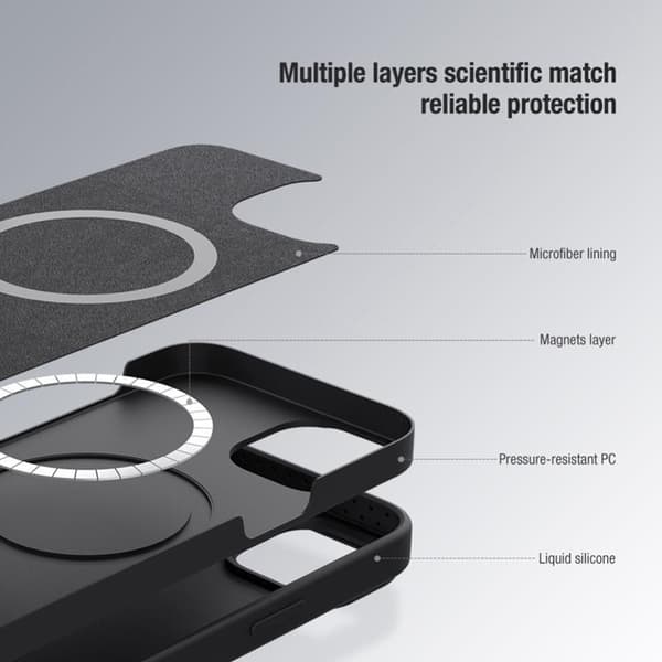 Nillkin iPhone 14 Plus -kuori Magsafe Magnetic - Sininen Blå