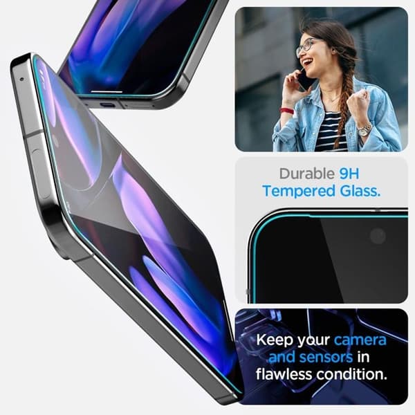 Spigen [2-Pack] Google Pixel 9/9 Pro Skärmskydd Härdat Glas EZ-FIT Transparent