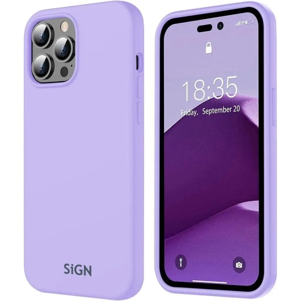 SiGN iPhone 14 Pro Case nestemäinen silikoni - laventeli