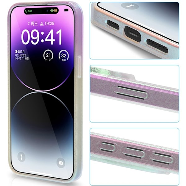X-LEVEL Mobilskal till iPhone 14 Pro Aurora Laser Rosa Shockproof