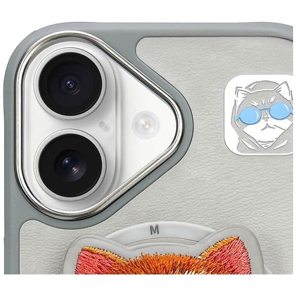 Nimmy Telefontaske til iPhone 16 MagSafe Briller Cool Cat - Grå Grå