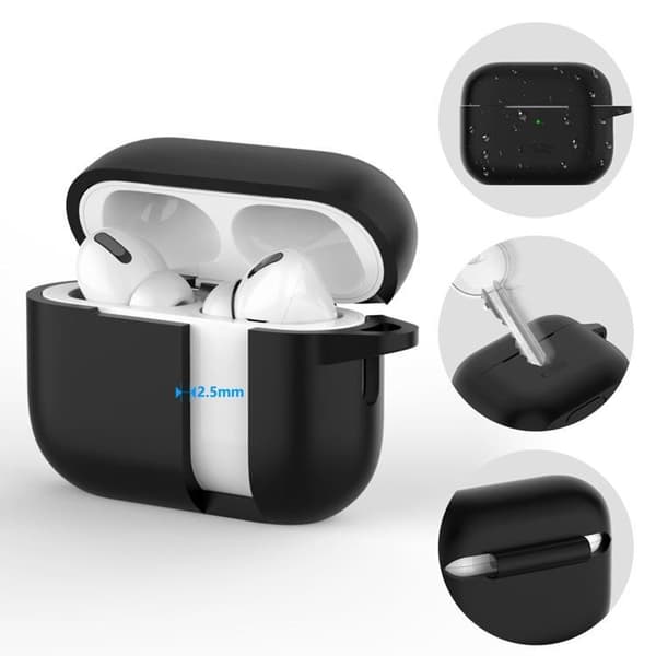 Tech-Protect Apple Airpods Pro 1/2 Etui Silikone Krog - Sort Svart