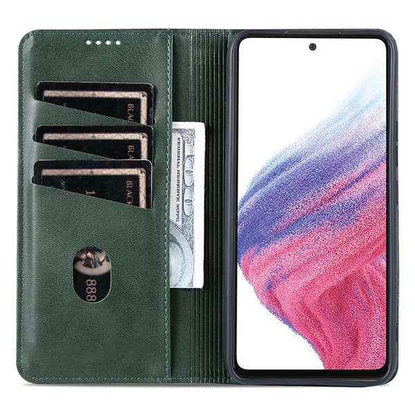 AZNS Samsung Galaxy A54 5G Plånboksfodral Konstläder - Grön