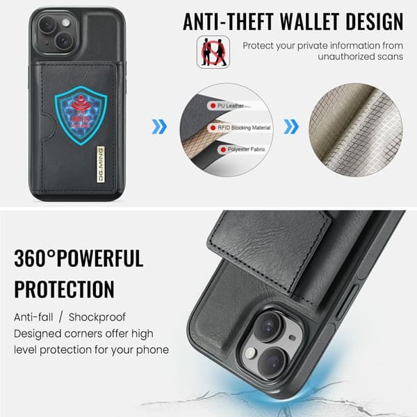 DG.MING M6 Series Mobilskal till iPhone 15 Plus Magnetiskt Svart