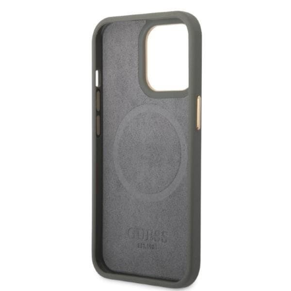 Guess iPhone 13 Pro Max Skal MagSafe Peony Logo Plate Collection Grå
