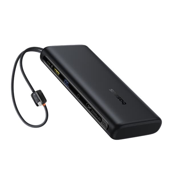 Baseus Powerbank 20000mAh Dual USB-C Kable 100W - Svart Svart