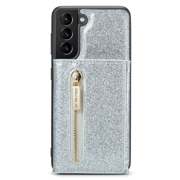 DG.MING M3 Series Samsung Galaxy S24 Konstläder Plånboksfodral Silver